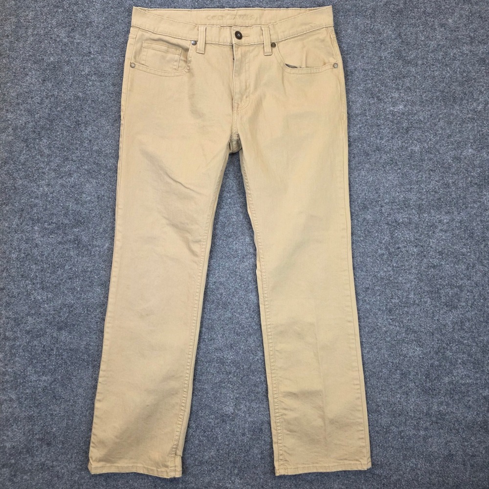 Cody James Pants Mens 36x32 Tan Khaki Twill Slim Straight Leg Stretch Casual